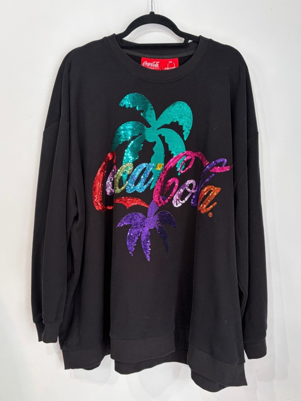 QOS Black Coca-Cola Palm Tree Sweatshirt